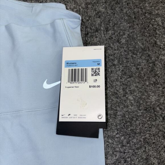 NWT Nike Dri Fit “Zenvy” High Rise 7/8 Length Women’s Medium Light Blue Leggings - Picture 5 of 5